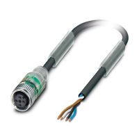Kabel czujnika/urządzenia wykonawczego SAC-4P- 5,0-PUR/M12FS-2L, 4-pinowy, czarno-szary (5m) | 1694826 Phoenix Contact
