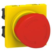 Wyłącznik bezpieczeństwa obrotowy (grzybek) 10A żółto/czerwony 2 moduły, Mosaic | 076602 Legrand