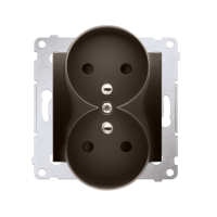 Gniazdo wtyczkowe z/u podwójne do ramek (moduł) 16A, 250V, zaciski śrubowe, brąz mat DGZ2MZN.01/46 | DGZ2MZN.01/46 Kontakt Simon