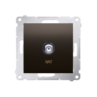 Gniazdo antenowe SAT pojedyncze, do instalacji indywidualnych, brąz mat DASF1.01/46 Simon 54 | DASF1.01/46 Kontakt Simon