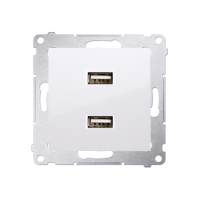 Ładowarka 2xUSB (moduł), 2,1 A, 5VDC, 230V, biały DC2USB.01/11 Simon 54 | DC2USB.01/11 Kontakt Simon