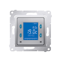Termostat cyfrowy z wewnętrznym czujnikiem temperatury (moduł) srebrny mat D75817.01/43 Simon 54 | D75817.01/43 Kontakt Simon
