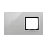 Panel dotykowy S54 Touch, 2 moduły, 4 pola dotykowe + 1 otwór na osprzęt S54, srebrna mgła | DSTR240/71 Kontakt Simon