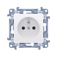 Gniazdo wtyczkowe pojedyncze z/u 16A, 250V, zaciski śrubowe, biały CGZ1.01/11 Simon 10 | CGZ1.01/11 Kontakt Simon