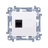 Gniazdo komputerowe pojedyncze RJ45 kategoria 6 (moduł), biały C61.01/11 Simon 10 | C61.01/11 Kontakt Simon