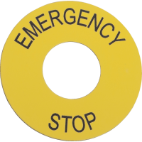 Etykieta Fi-60mm "EMERGENCY STOP", okrągła żółta | ZB2BY9330 Schneider Electric
