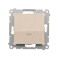 Przycisk „światło” z podświetleniem LED, 10AX, szybkozłącza, kremowy DS1L.01/41 Simon 54 | DS1L.01/41 Kontakt Simon