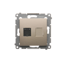 Gniazdo komputerowe pojedyncze RJ45 kat. 6 z osłoną przeciwkurzową, złoty mat D61.01/44 Simon 54 | D61.01/44 Kontakt Simon