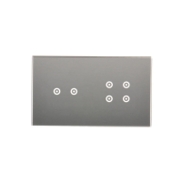 Panel dotykowy S54 Touch, 2 moduły, 2 pola dotykowe poziome + 4 pola dotykowe, srebrna mgła | DSTR224/71 Kontakt Simon