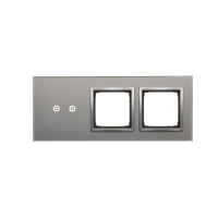 Panel dotykowy S54, 3 moduły, 2 pola dotykowe poziome + 2 otwory na osprzęty S54, srebrna mgła | DSTR3200/71 Kontakt Simon