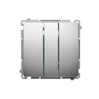 Przycisk potrójny z podświetleniem LED (moduł) 10AX, 250V, szybkozłącza, satynowy BMP31L.01/29 | BMP31L.01/29 Kontakt Simon