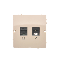 Gniazdo komputerowe RJ45 kat.5e + telefoniczne RJ11, beżowe BMF5T.02/12 Simon Basic | BMF5T.02/12 Kontakt Simon