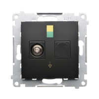 Gniazdo ekwipotencjalne pojedyncze (moduł), czarny mat, Simon 54 | DGEK1.01/49 Kontakt Simon