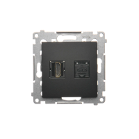 Gniazdo HDMI + RJ45 kat.6. (moduł), czarny mat, Simon 54 | DGHRJ45.01/49 Kontakt Simon