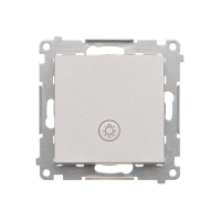Przycisk „światło” z podświetleniem LED (moduł) 10 AX, 250 V~, szybkozłącza, Aluminium mat Simon 55 | TS1L.01/143 Kontakt Simon