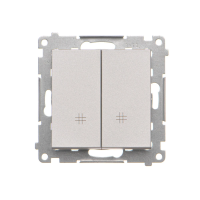 Łącznik krzyżowy podwójny (moduł) 10 AX, 250 V~, szybkozłącza, Aluminium mat Simon 55 | TW7/2.01/143 Kontakt Simon