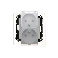 Gniazdo wtyczkowe podwójne IP44 z uszcz (moduł) 16A 250V szybkozł Kl transp Jasnoszary mat Simon 55 | TGZ2BMCZ.01/114A Kontakt Simon