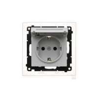 Gniazdo Schuko IP44 z przesłon z uszczelką ramki (moduł) 16A 250V, szybkozł. Jasnoszary mat Simon 55 | TGSZ1BCZ.01/114 Kontakt Simon