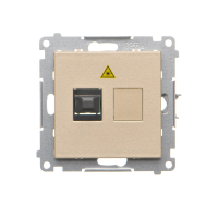 Gniazdo światłowodowe / optyczne pojedyncze SC/APC (moduł), Szampański mat Simon 55 | TGS1.01/144 Kontakt Simon