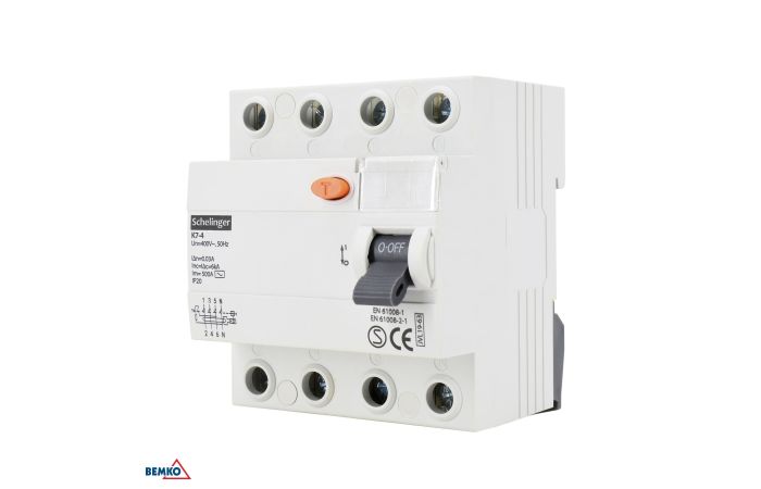Wyłącznik r&oacute;żnicowoprądowy 40A 4P 30MA AC Schelinger | A03-K7-4-40-030 Bemko