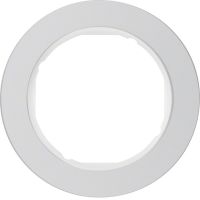 Ramka pojedyncza, aluminium/biały, R.classic | 10112074 Hager