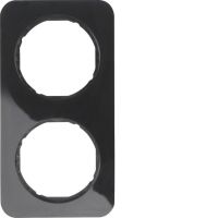 Ramka podwójna, czarny, połysk, R.1 | 10122145 Hager