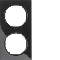 Ramka podwójna, czarny, połysk, R.3 | 10122245 Hager