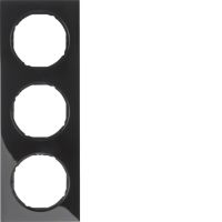 Ramka potrójna, czarny, połysk, R.3 | 10132245 Hager