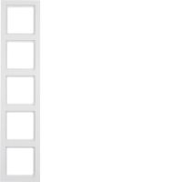 Ramka pięciokrotna, biały, aksamit, Q.3 | 10156099 Hager