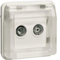 Moduł gniazdo antenowe RTV końcowe z pokrywą, IP55, biały W.1 | 12033542 Hager