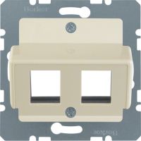 Płytka czołowa do gniazda modularnego Krone, kremowy, B.Kwadrat | 146402 Hager