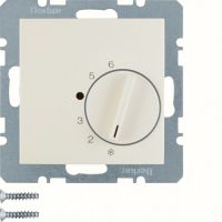 Regulator temperatury pomieszczenia zestyk zmienny i el.centralny, kremowy, B.Kwadrat | 20268982 Hager