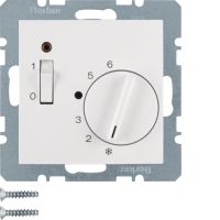 Regulator temperatury pomieszczenia 24 V styk zwierny, el.centralny, łącznik, dioda, biały, B.3/B.7 | 20311909 Hager