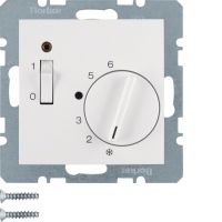 Regulator temperatury pomieszczenia 24 V styk zwierny, el.centralny, łącznik, dioda, biały B.Kwadrat | 20318989 Hager
