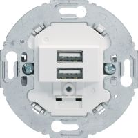 Mechanizm gniazda USB ładowania do serii obrotowych, 3.0 A 230 V, biały, mat | 260219 Hager