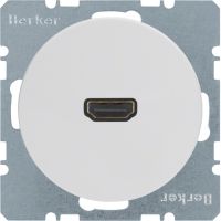 Gniazdo HDMI z przyłączem 90st. biały, połysk, R.1/R.3 | 3315432089 Hager