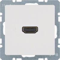 Gniazdo HDMI z przyłączem 90st., biały, aksamit, Q.x | 3315436089 Hager