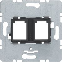 Płytka nośna podwójna z czarnym elementem mocującym, mechanizm, One.platform | 454202 Hager