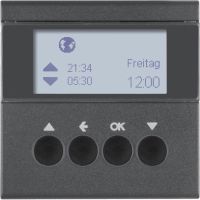 Łącznik żaluzjowy czasowy z wyświetlaczem do sterownika żaluzjowego Berker, antracyt, mat, B.x/S.1 | 85741185 Hager