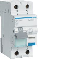 Wyłącznik różnicowoprądowy z członem nadprądowym 2P C 16A 30mA typ A, RCBO | ADA966D Hager