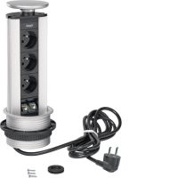 Moduł zasilający teleskopowy, 3xgn + 2xRJ45, Kat.6, aluminium, lakierowany, TEHALIT.officea | G7345LAN Hager
