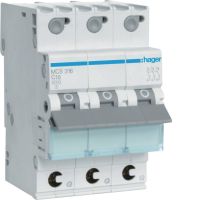 Wyłącznik nadprądowy 6kA 3P C 16A QuickConnect MCB | MCS316 Hager