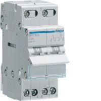 Modułowy przełącznik instalacyjny I-0-II punkt wspólny od góry 2P 25A 230VAC | SFT225 Hager