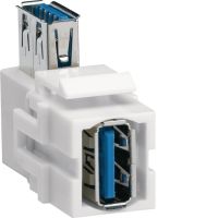 Moduł KEYSTONE gniazdo USB 3.0, przelotowe, wtyk kątowy 90st., biały, Keystone | VZ30UA Hager