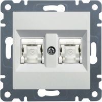 Gniazdo komputerowe podwójne RJ45 kat.5e UTP, biały, Lumina | WL2120 Hager
