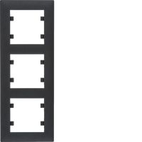 Ramka potrójna pionowa, czarny, Lumina Intense | WL5633 Hager