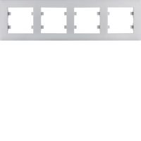 Ramka poczwórna pozioma, srebrny, Lumina Intense | WL5742 Hager