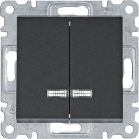 Łącznik kontrolny seryjny/świecznikowy, czarny, Lumina | WL0243 Hager