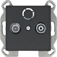 Gniazdo R-TV końcowe, czarny, Lumina | WL3013 Hager