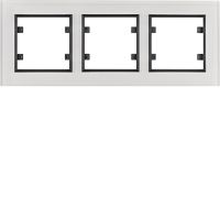 Ramka potrójna pozioma, szkło białe, Lumina Passion | WL9230 Hager